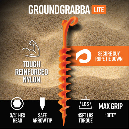 GroundGrabba Lite 12 Pack Camping Kit with Spring Ropes