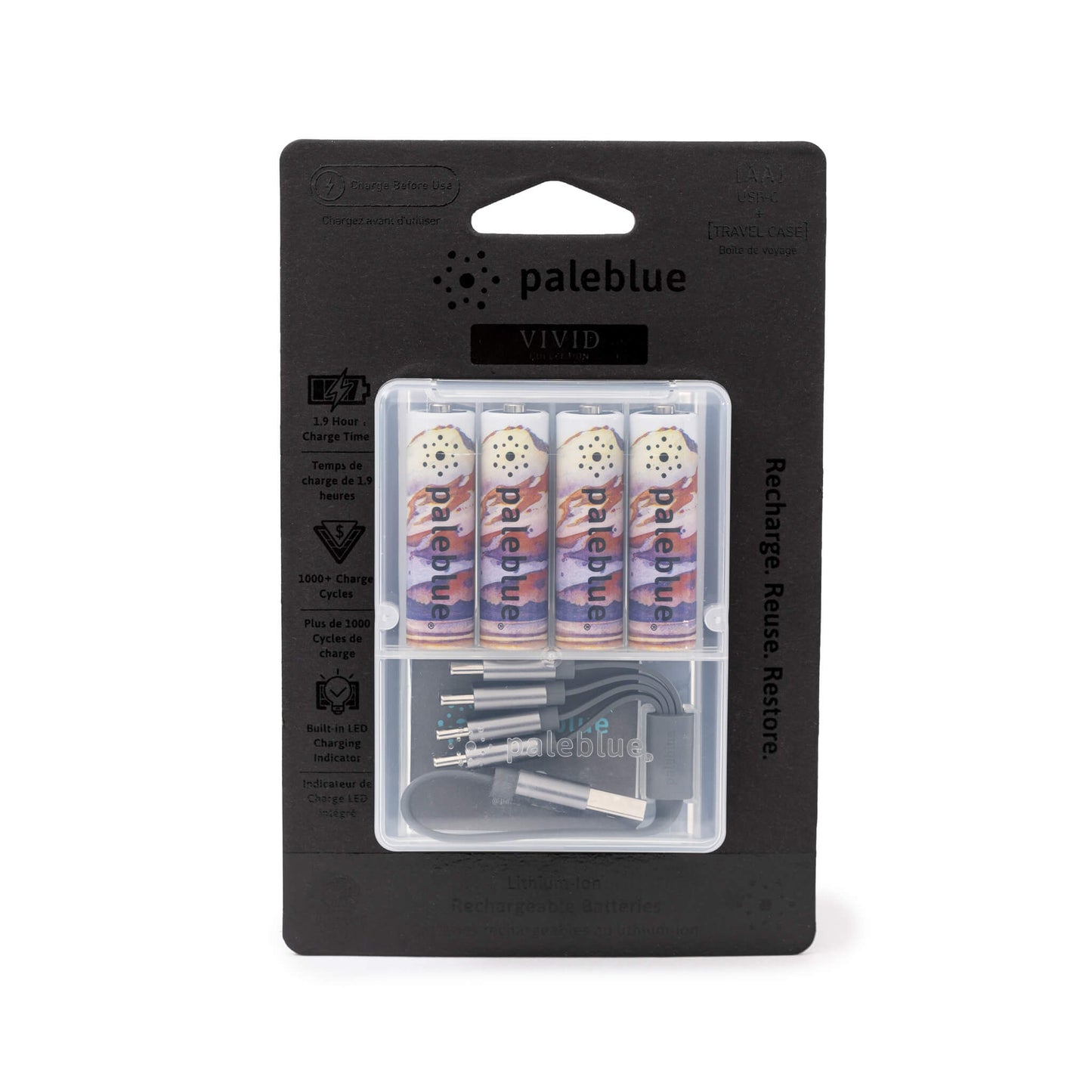 VIVID Footprints on Katmai AA USB Rechargeable Lithium Batteries