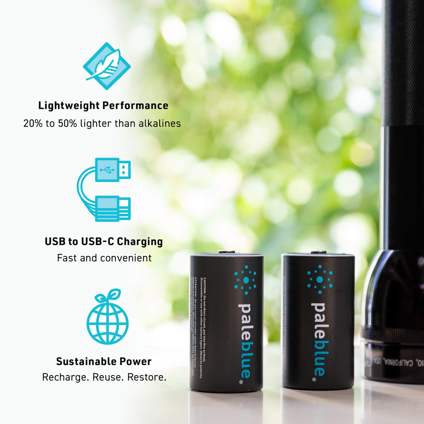 D Rechargeable Batteries USB-C